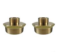 Paquete de 2 accesorios de conversión de manguera de latón de 3/4 pulgadas GHT macho a rosca macho NPT de 1-1/2 pulgadas para conectar mangueras de jardín a equipos industriales
