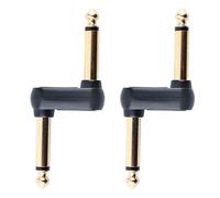 Paquete de 2 acopladores de pedal de guitarra de 1/4 pulgadas para pedal de efectos de guitarra conector tipo Z macho a macho, adaptador de enchufe compensado para pedales de guitarra