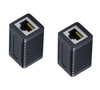 Paquete de 2 acopladores RJ45 Ethernet, conector blindado de metal para cables cat6 Cat5e y extensor Gigabit lan