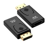 Paquete de 2 adaptadores 4K DisplayPort a HDMI, puerto de visualización a HDMI, convertidor 4K a 30Hz/2K @60Hz/1080P @120Hz DP macho a HDMI adaptador Famale compatible con Lenovo Dell NVIDIA HP GPU