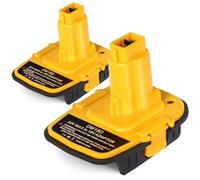 Paquete de 2 adaptadores de batería DM18D con puerto USB, compatible con Dewalt de 20 V o compatible con batería de iones de litio Mil-Waukee de 18 V para trabajar con herramientas eléctricas de 18