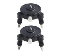 Paquete de 2 adaptadores de medidor de nivel con soporte de trípode de base de rotación de 360 grados para conector roscado de aleación de aluminio de nivel de 1/4 a 5/8 pulgadas