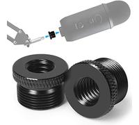 Paquete de 2 adaptadores de rosca de tornillo, macho de 5/8 pulgadas a tornillo hembra de 3/8 pulgadas para soporte de micrófono Yeti/Snowball/Yeti X (negro)