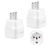 Paquete de 2 adaptadores de Viaje: Adaptador Enchufe USA, Enchufe para Canadá, Enchufe de Viaje Tipo B, Adaptador de Enchufe para EE. UU. para UE a América/Canadá/México/Tailandia