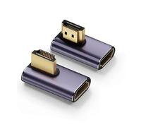 Paquete de 2 adaptadores HDMI 8K en ángulo izquierdo y derecho de 90 grados, conector extensor HDMI 2.1 UHD macho a hembra de 48 Gbps con 8K a 60 Hz 4K a 120 Hz, HDR, 3D, ARC, compatible con HDTV, PC