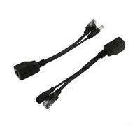 Paquete de 2 adaptadores pasivos para cable PoE con conector CC de 5,5 x 2,1 mm para sistema de seguridad de cámara IP, interruptor de enrutador de red, divisor de inyector de alimentación a través de