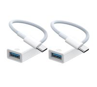 Paquete de 2 adaptadores USB-C a USB, cable OTG de tipo C a USB 3.0 certificado por Apple MFi compatible con iPhone 16/15, MacBook Pro Air, iPad Pro/Air, iMac, Surface, Galaxy S24 y más (paquete de 2)