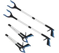 Paquete de 2 agarradores de alcance, herramienta de recogida plegable de 32 pulgadas, herramienta de agarre extensor, herramienta de ayuda de brazo largo y práctico, flexible y ligera, ayuda a la movilidad para llegar a la garra recogedor de basura, color azul
