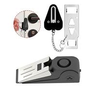 Paquete de 2 alarmas portátiles de tope de puerta y cerradura de puerta, dispositivos de seguridad mejorados para el hogar, tope de puerta de bolsillo, herramientas de autodefensa para hotel, viajes,