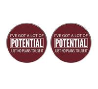 Paquete de 2 alfileres de aleación con texto en inglés "I've Got a Lot of Potential, Just No Plans to Use It"