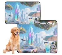 Paquete de 2 alfombrillas antideslizantes para perros y gatos, 24 x 36 pulgadas + 36 x 42 pulgadas, futura ciudad de verano