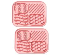 Paquete de 2 alfombrillas para lamer perros, gatos, perros, alfombrillas mejoradas de 20 x 15 cm con ventosas, almohadilla para lamer de alimentación lenta y reductor de aburrimiento, adecuado para