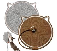 Paquete de 2 alfombrillas para rascar gatos, almohadilla para rascar para gatos con cuerda de algodón tejida a mano y alfombra de juego para gatitos, cómoda almohadilla para cama de 16, 9 pulga