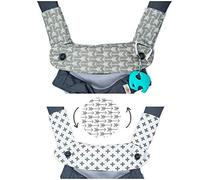 Paquete de 2 almohadillas de algodón reversibles para babear y dentición, se adapta a Ergobaby Four Position 360 y la mayoría de portabebés, diseño de cruz de flecha gris, hipoalergénica Mila Millie