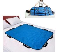 Paquete de 2 almohadillas de cama de posicionamiento con asas, 48 x 40 pulgadas, hoja de transferencia para reposicionar, girar y levantar, almohadillas de cama de posicionamiento lavables para