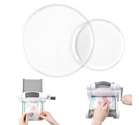 Paquete de 2 almohadillas de corte circulares acrílicas para máquina de troquelado; placas de corte redondas de plástico de policarbonato transparente resistente a la deformación para manualidades