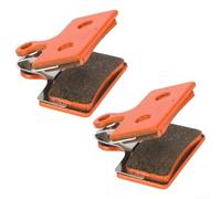 Paquete de 2 almohadillas de disco multimetal naranja a prueba de desgaste | Fórmula semimetálica, cobre rojo para fibra, reforzado con aramida, disipación de calor, control pronunciado cuesta abajo