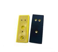 Paquete de 2 almohadillas de lijado rectangulares de 30 x 100 mm con gancho y bucle de 5 agujeros, pulidor de biselado para metal, madera, piedra, vidrio, respaldo abrasivo amarillo (40 x 100 mm, 2