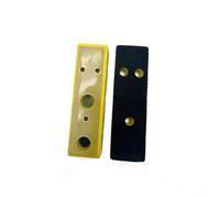 Paquete de 2 almohadillas de lijado rectangulares de 30 x 100 mm con gancho y bucle de 5 agujeros, pulidor de biselado para metal, madera, piedra, vidrio, respaldo abrasivo amarillo (30 x 100 mm, 2