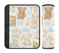Paquete de 2 almohadillas para cinturón de seguridad de coche, transpirables, para correa de hombro, para adultos y niños, diseño de artículos de guardería de bebé, estilo libro de cuentos