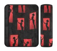 Paquete de 2 almohadillas para cinturón de seguridad de coche, transpirables, para mujeres, hombres, niños, M, arte de silueta mística