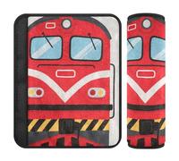 Paquete de 2 almohadillas transpirables para cinturón de seguridad de coche, para adultos, niños, M, arte de tren rojo