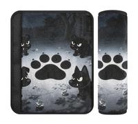 Paquete de 2 almohadillas transpirables para cinturón de seguridad de coche, para mujeres, hombres, niños, S Night Paws Mystery