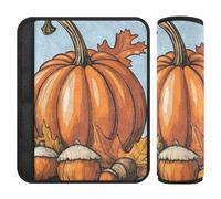 Paquete de 2 almohadillas transpirables para cinturón de seguridad para niños, para adultos, jóvenes, niños, M, calabaza y hojas de bellota