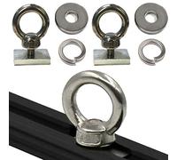 Paquete de 2 anillos de amarre de acero inoxidable de liberación rápida para carril de carril de amarre con ojales, anillos tóricos de anclaje, anillo de amarre de línea de fijación