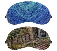 Paquete de 2 antifaz de arquitectura de ruinas de teatro, máscara de dormir para dormir de lado, máscara suave para dormir para mujeres y hombres, bloqueo de luz completo, cero presión nocturna con