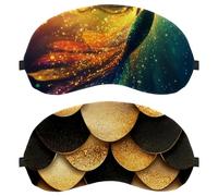 Paquete de 2 antifaz de escamas de sirena para dormir de lado, máscara de dormir, máscara de ojos para dormir, cubierta suave para viajes, siesta, avión, viajes, bloqueo de luz