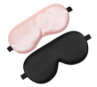 Paquete de 2 antifaz para dormir, antifaz opaco, suave, para mujeres y hombres, para dormir boca arriba y de lado, antifaz para dormir de noche, viajes, siesta (rosa, negro)