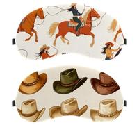 Paquete de 2 antifaz para dormir, bloquea completamente la luz para dormir de lado, sombreros de vaquero vintage, estilo salvaje occidental, cero presión ocular, vendaje nocturno, cubierta ajustable