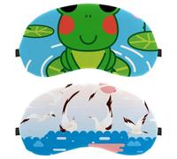 Paquete de 2 antifaz para dormir, con patrón de albatros de multitud, playa, playa, para dormir de lado, máscara suave para dormir para mujeres y hombres, bloqueo de luz completo, sin presión para los