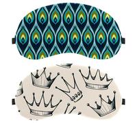 Paquete de 2 antifaz para dormir, corona de princesa vintage, para dormir de lado, cero presión ocular con los ojos vendados, cubierta ajustable para dormir, bloquea completamente la sombra de ojos