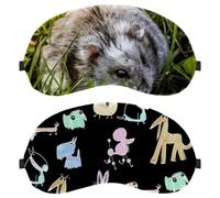 Paquete de 2 antifaz para dormir de lado, cero presión ocular, vendados a mano, línea blanca tonta, para perro, ajustable, bloquea la luz