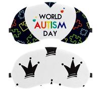 Paquete de 2 antifaz para dormir de lado, corona de princesa, color blanco y negro, cero presión ocular, vendaje nocturno, cubierta ajustable para dormir, bloquea completamente la sombra de ojos