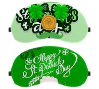 Paquete de 2 antifaz para dormir de lado, Lucky Clover Happy St Patrick Zero Eye Pressure Night Blindfold, cubierta ajustable para dormir, bloquea la luz de la sombra de ojos