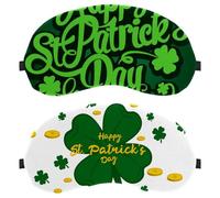 Paquete de 2 antifaz para dormir de lado, máscara de dormir, máscara de dormir Lucky Clover Happy St Patrick, cubierta suave para viajes, siesta, avión, bloqueo de luz
