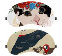 Paquete de 2 antifaz para dormir de lado para hombres y mujeres, mapa de Israel y la franja de Gaza, bloqueo de luz, máscara de ojos con correa ajustable, venda nocturna para los ojos