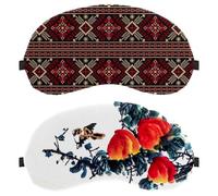 Paquete de 2 antifaz para dormir de lado, pintura de tinta floral, máscara de dormir blanca, máscara de bloqueo de luz, cubierta suave para viajes, siesta, avión