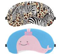 Paquete de 2 antifaz para dormir, gaviota ballena que bloquea completamente la luz para dormir de lado, cero presión ocular con los ojos vendados, cubierta ajustable para sombra de ojos