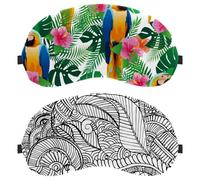 Paquete de 2 antifaz para dormir, máscara de ojos de henna negra y blanca para hombres y mujeres, máscaras transpirables para dormir, cero presión ocular para dormir