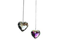 Paquete de 2 atrapasoles de cristal en forma de corazón, atrapasoles colgantes con prismas de vidrio, compatibles con balcón, cocina y jardí