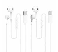 Paquete de 2 auriculares con cable USB-C para Samsung Galaxy A57 A37 A27 | Compatible con Galaxy A57, A56, A37, A36, A27 y A26 5G. Auriculares intraurales con cable USB-C con control de volumen.