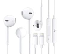 Paquete de 2 auriculares intraurales con cable para iPhone [certificado Apple MFi] Auriculares estéreo de alta fidelidad con aislamiento de ruido con micrófono 2 P+, auriculares de control de volumen