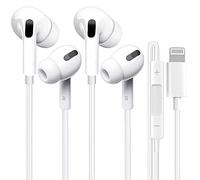 Paquete de 2 auriculares Lightning 【Certificado Apple MFi】 Auriculares con cable para iPhone, auriculares intraurales con aislamiento de ruido, micrófono integrado y control de volumen compatibles con