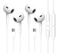 Paquete de 2 auriculares USB C para iPhone 16/15, auriculares tipo C, auriculares estéreo de alta fidelidad con micrófono y control de volumen, auriculares USB C intrauditivos para iPhone 16 15 Pro
