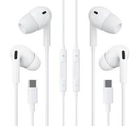 Paquete de 2 auriculares USB C, tipo C, con cable para iPhone, auriculares intraurales USB C con cancelación de ruido y micrófono para iPhone 15/16/17, iPad, Samsung Galaxy S25/S24/S23/S22/S21, Pixel