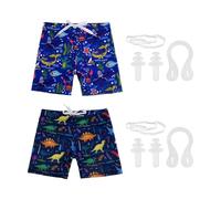 Paquete De 2 Bañadores Para Niños, Equipados Con 2 Pinzas Para La Nariz Y 2 Pares De Tapones Para Los Oídos, Bonitos Bañadores De Dibujos Animados, Bañadores Elásticos, Equipo De Natación